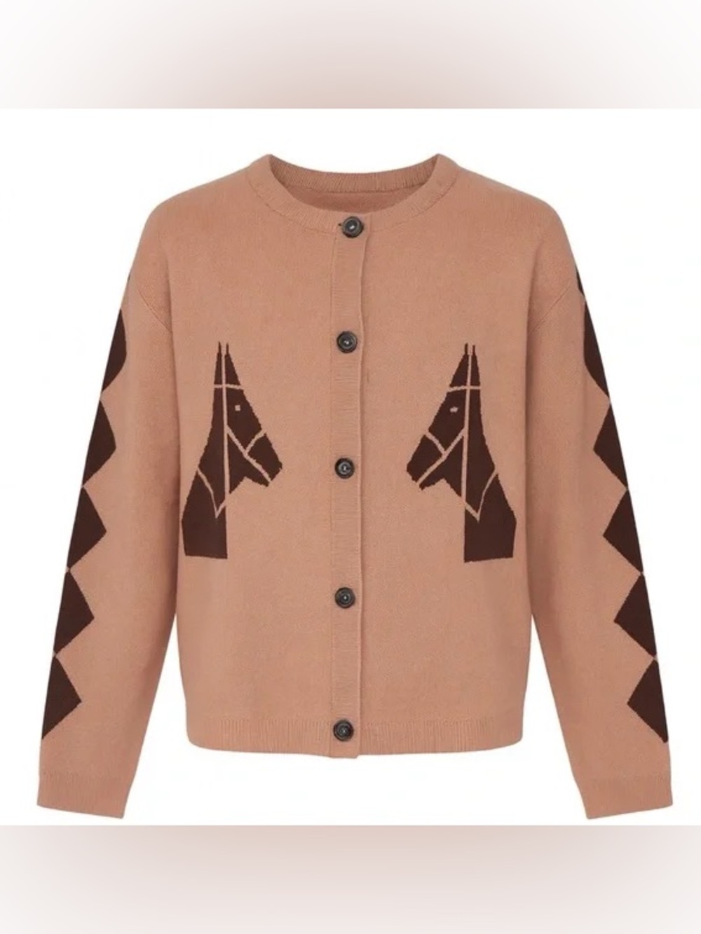 Sioni Horse Equestrian Cardigan Sweater Size Large